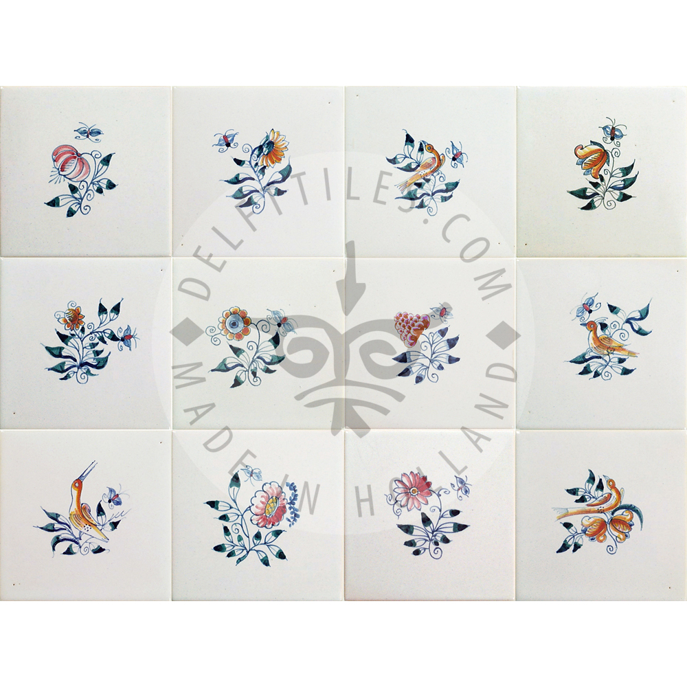 Small Flower Tiles multi color (BK_mc)