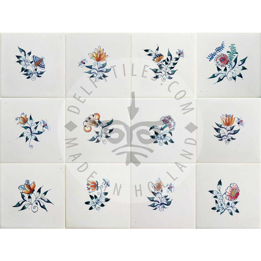 Small Flower Tiles multi color (BK_mc) - Image 2