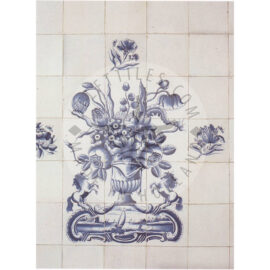 12 tile antique blue and white tiles panel
