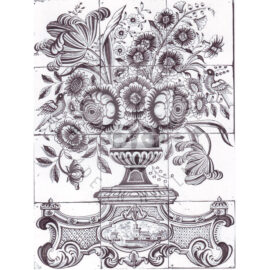 12 tile dutch delft flower piece panel