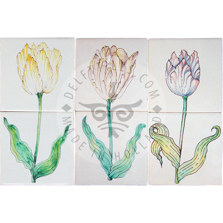 17th century Tulips 1x2 Tiles (HT2_m/n/o)