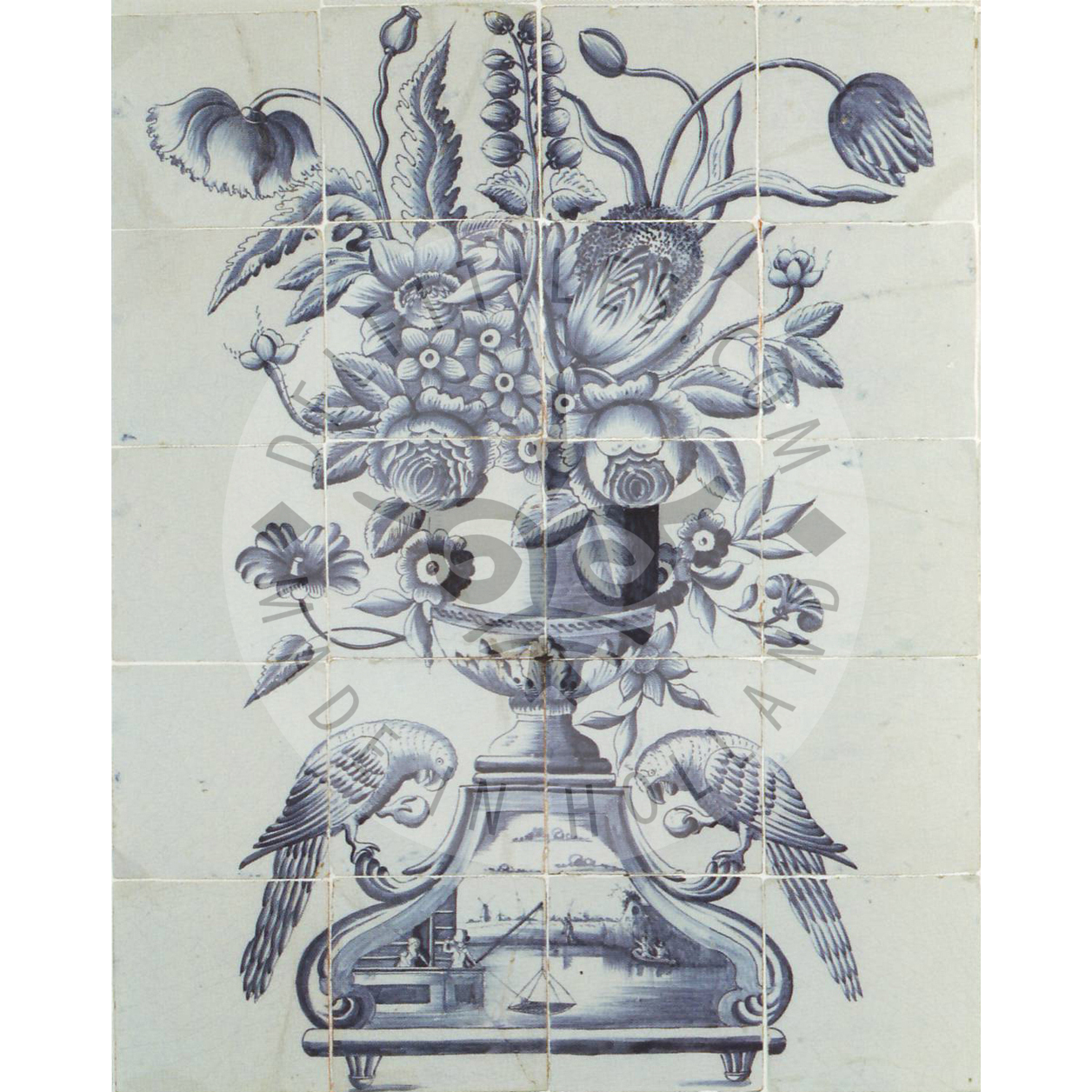 20 tile antique delft tile panel with birds