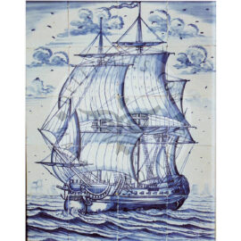 20 tile blue and white ship panel