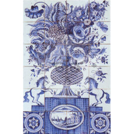 24 tile19th century antique tile panel