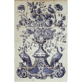 24 tile decorative flower panel anno 1760