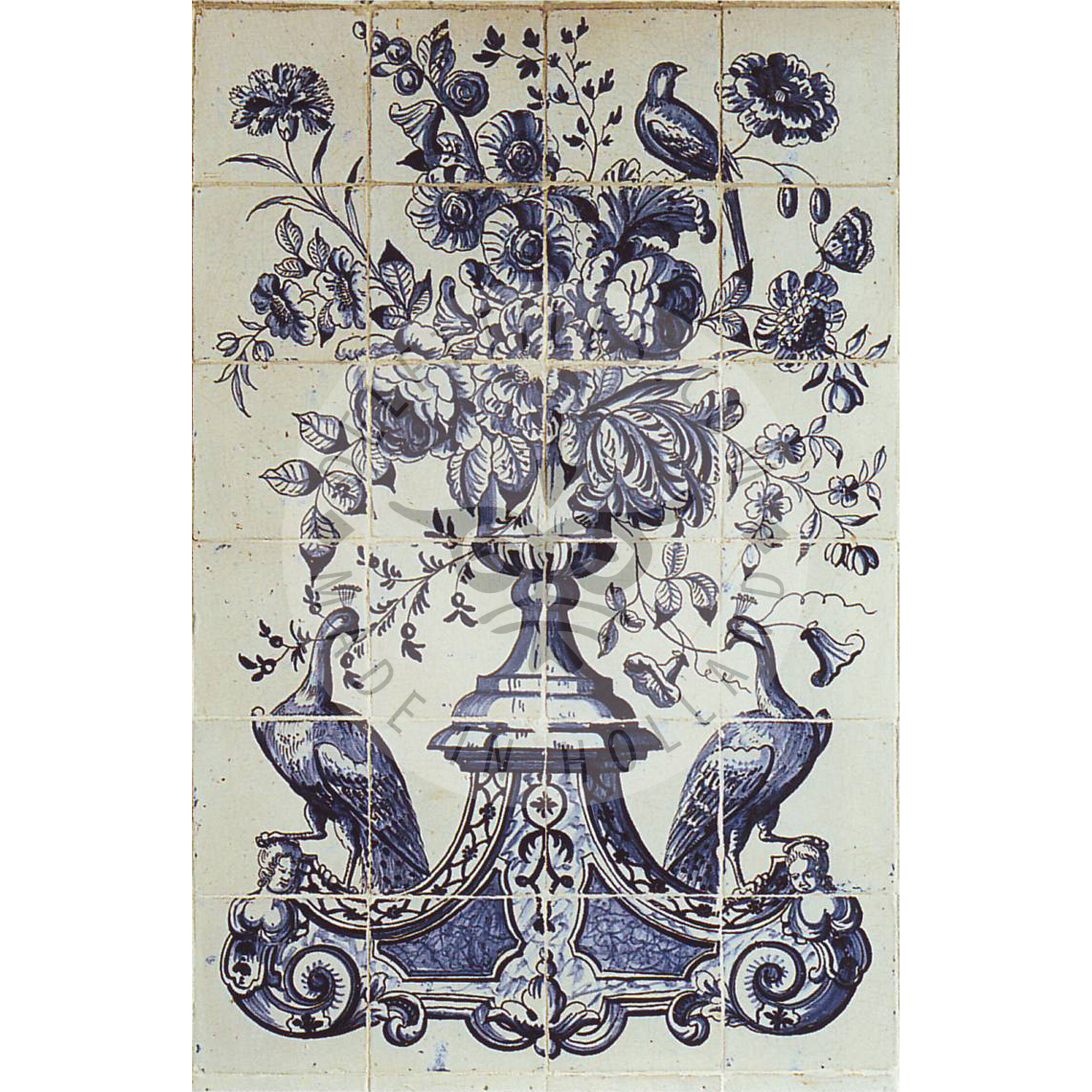 24 tile decorative flower panel anno 1760