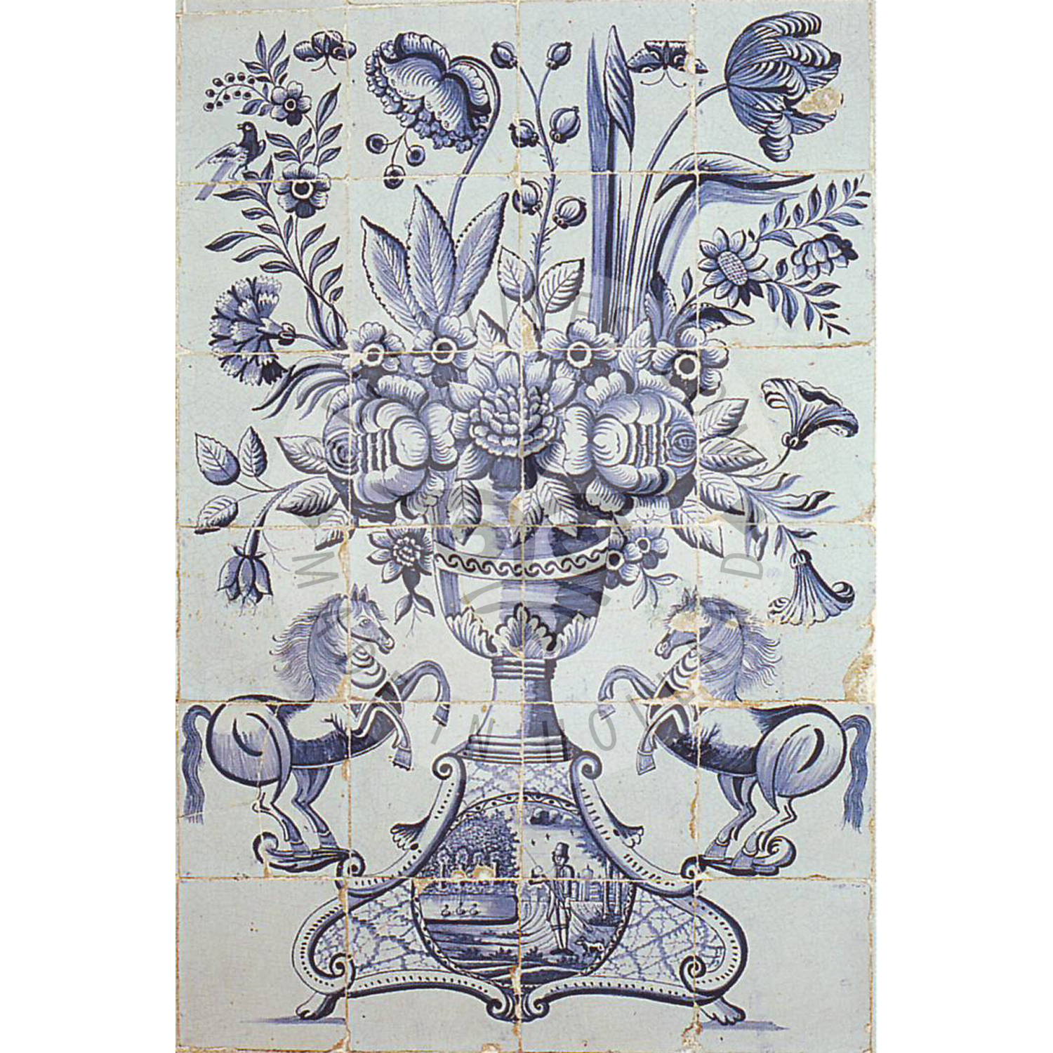 24 tile antique tile mural anno 1800