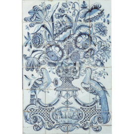 24 tile delft blue and white antique panel