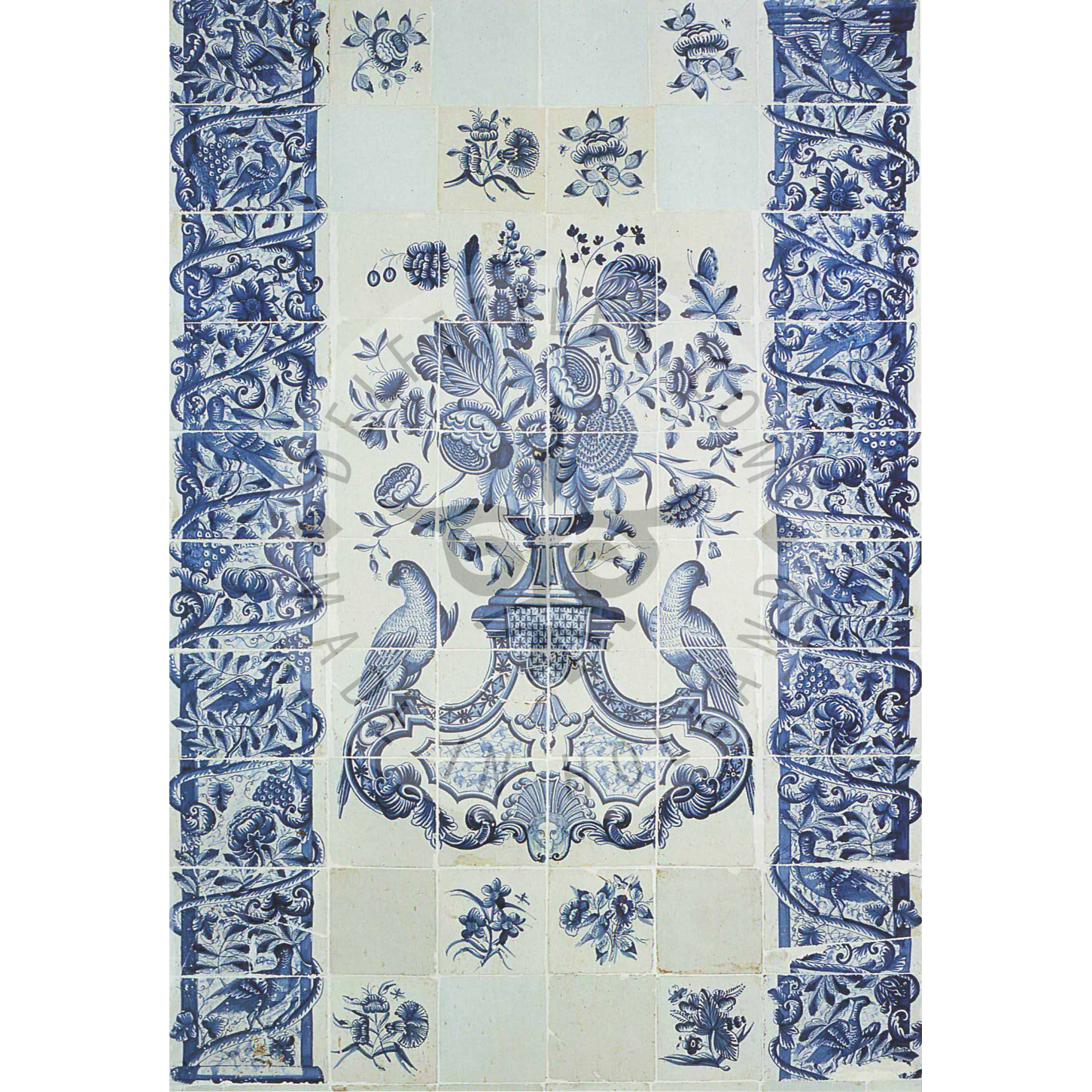 24 tile floral panel with pilasters