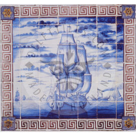 30 tile sepia blue ship panel