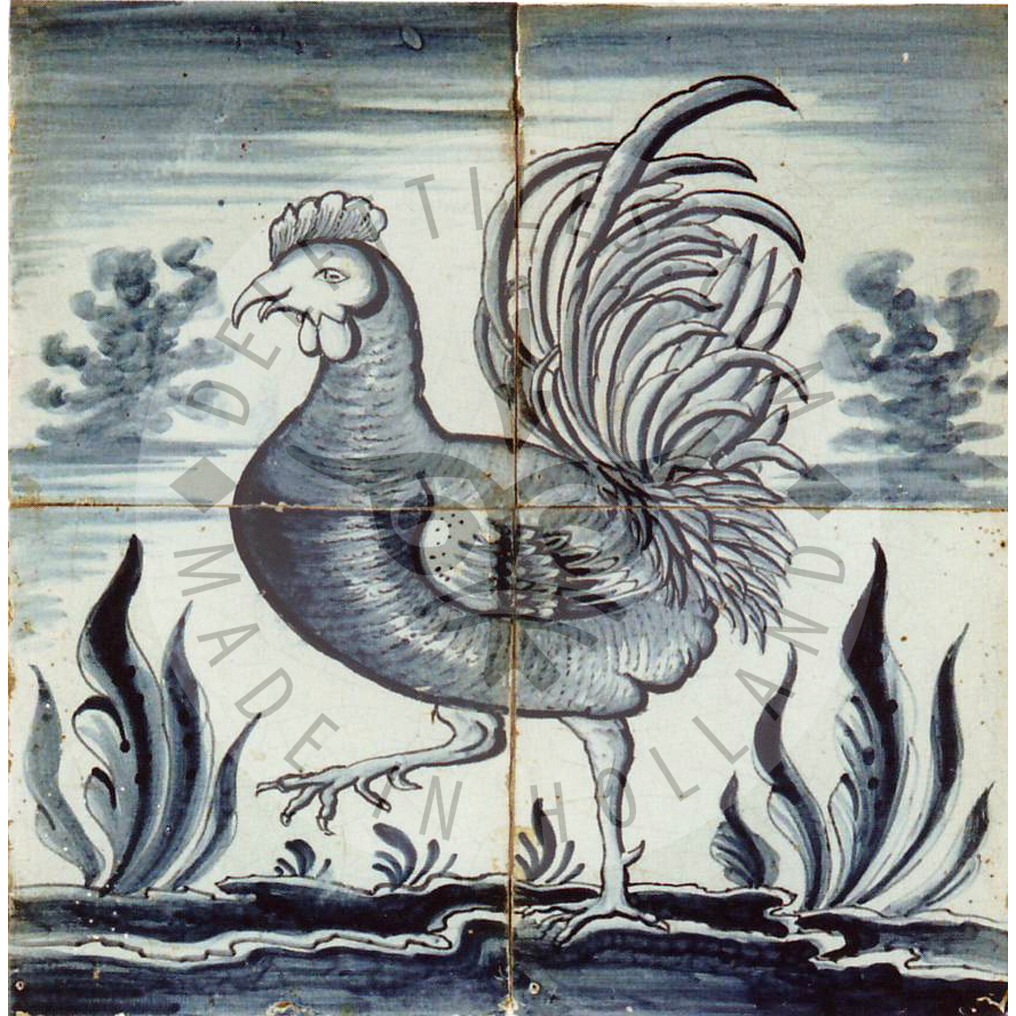 4 animal on tile panel dated 1790