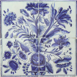 4 tile floral panel