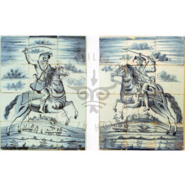 12 tile 2 pendant tile panels men on horse