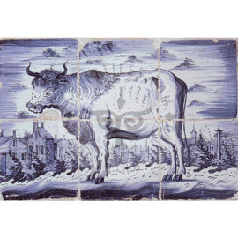 6 tile delft blue Paulus Potter cow