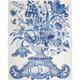 Flower Vase with Boat Mural 4×5 tiles (BV20a)