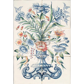 Flower Vase Mural 2×3 tiles (BV6b_mc)