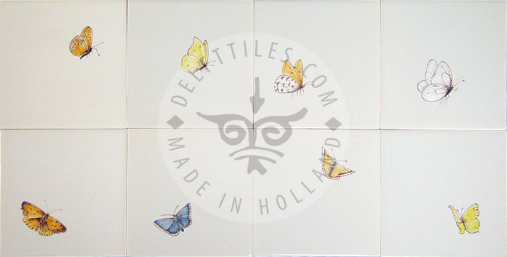 Schmetterlinge, kleine, mehrfarbige Fliese (HDVK_mc)