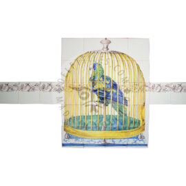 Parrot in Cage with border 4×5 tiles (D20a_2)