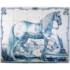 Dutch Horse tile panel 5×4 tiles (D20d)