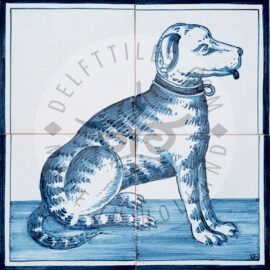 Sitting Dog tile panel 2×2 tiles (D4a)