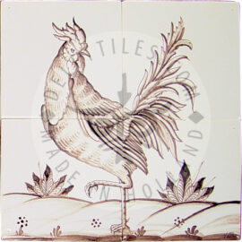 Rooster tile panel 2×2 tiles (D4e_s)