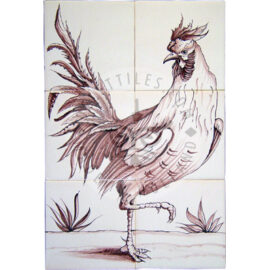Rooster tile panel 2×3 tiles (D6f_s)