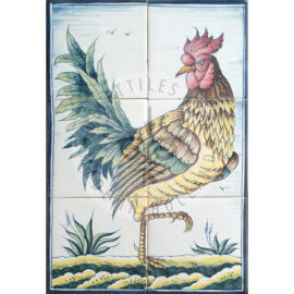 Rooster Multi Color 2×3 tiles (D6h_mc)