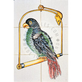 Parrot tile panel 2×3 tiles (D6j_mc)