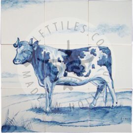 Dutch Cow tile panel 3×3 tiles (D9a)