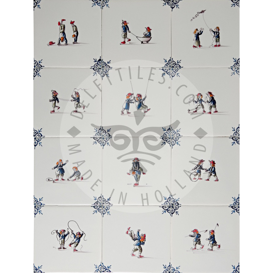 2 verspielte Kinderfliesen, mehrfarbig (KSD2_mc)