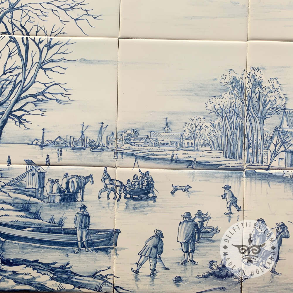 Winter Landscape tile Mural 6x4 tiles (L24a) + Border B07 - Image 2