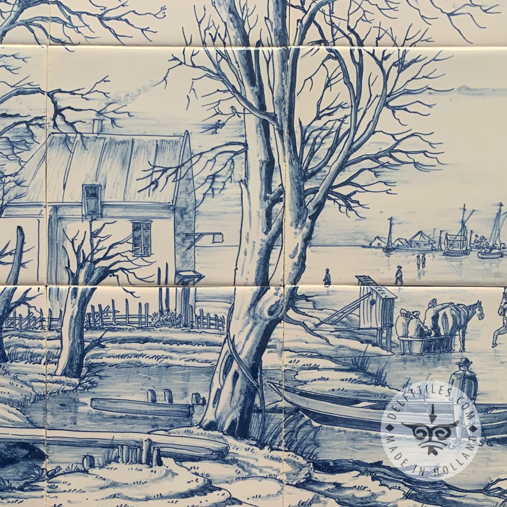 Winter Landscape tile Mural 6x4 tiles (L24a) + Border B07 - Image 3