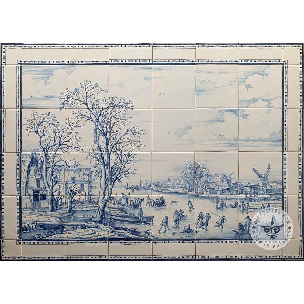 Winter Landscape tile Mural 6x4 tiles (L24a) + Border B07