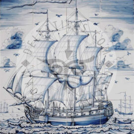 Three Masted Ship tile panel 4×4 tiles (S16a)