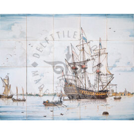 Harbour Scene Multi Color tile panel 5×4 tiles (S20a_mc)