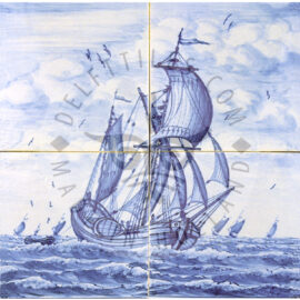 Sailing Boat  tile Mural 2×2 tiles (S4a)