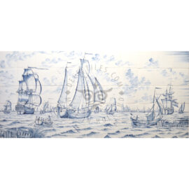 Ship & Boat Scene tile mural 11×5 tiles (S55)