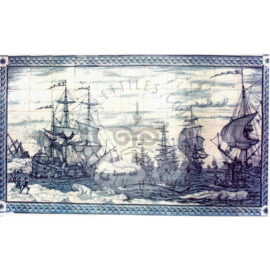 Ship Whale Scene tile Mural 11×6 tiles (S66a)