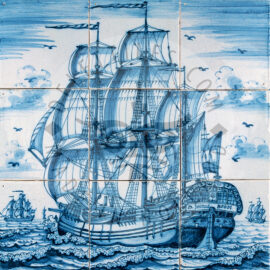 Three Masted Ship tile Panel 3×3 tiles (S9b)