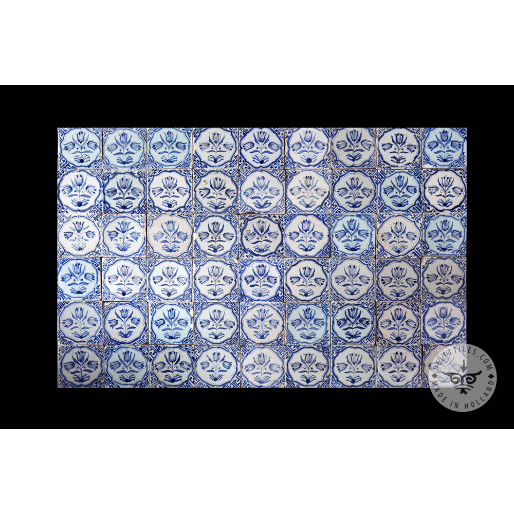 Antikes Delfter Fliesenset Nr. 30 – drei Tulpenfliesen – Bild 2