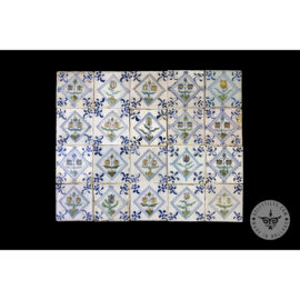 Antique Delft Tiles set #56 – flowers square