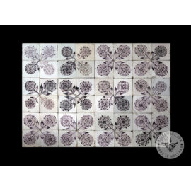 Antique Delft Tiles set #57 – sepia rosets