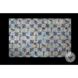 Antique Delft Tiles set #60 – flower bird tiles