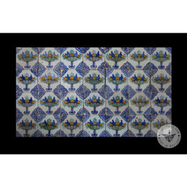 Antique Delft Tiles set #61 – polychrome fruit bowl