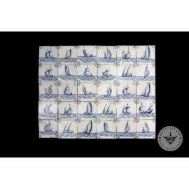 Antique Delft Tiles set #35 – ship tiles