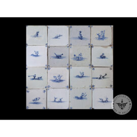 Antique Delft Tiles set #65 – sea creatures