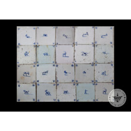 Antique Delft Tiles set #66 – animal people sketches