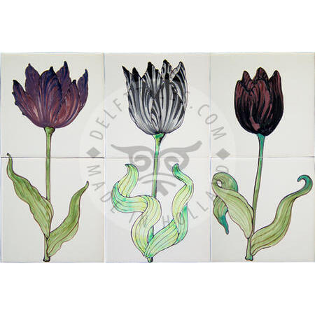 „Schwarze“ Tulpen 1x2-Fliesen (HT2_d/e/f)