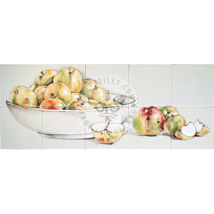 Bowl With Apples mural 5x2 Tiles (HF10a)