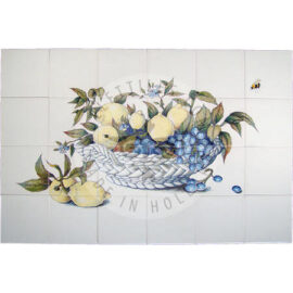 Lemons in Ceramic Bowl tile mural 6×4 tiles (HF24a)